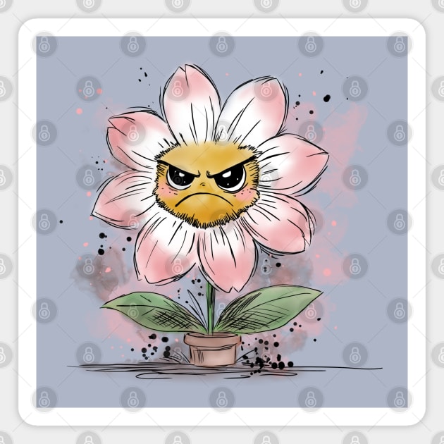 Grumpy Flower Magnet by H. R. Sinclair